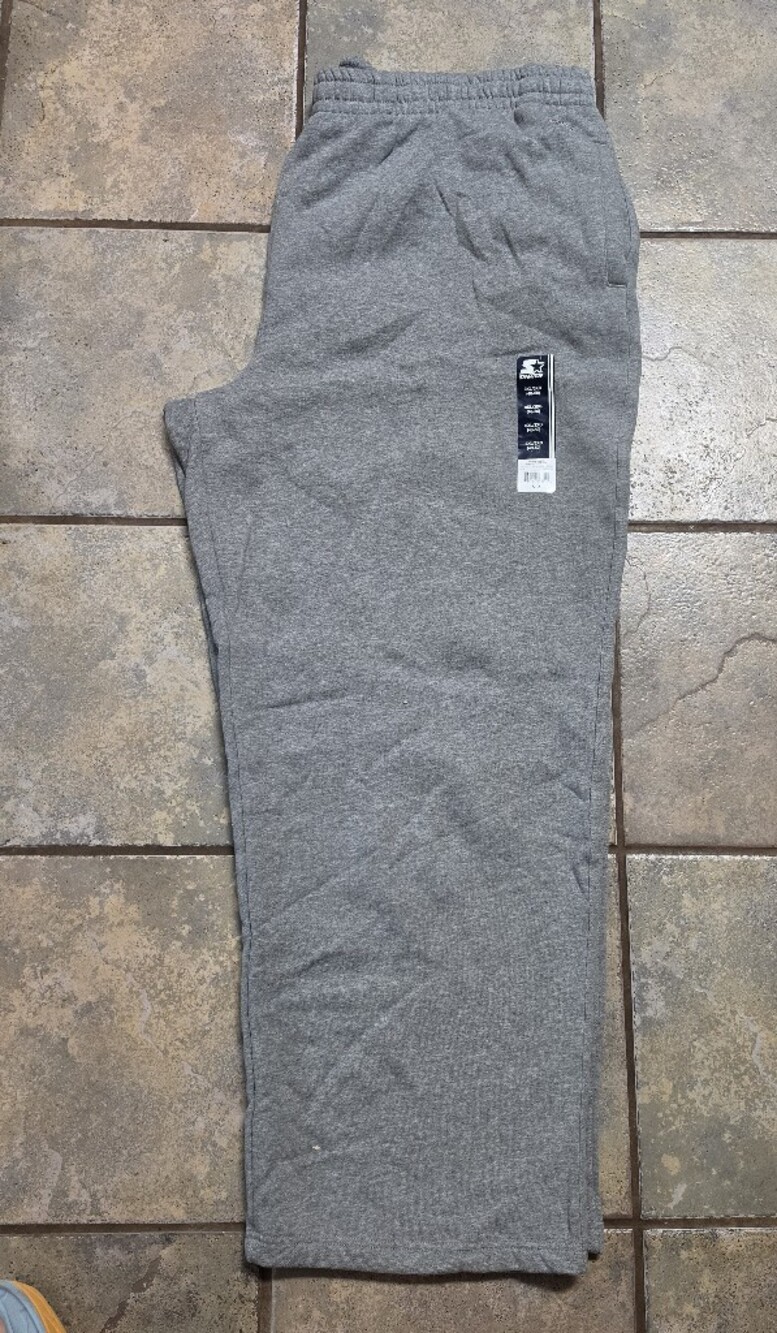 Vintage Y2K Starter Grey Fleece Sweatpants Men's 3XL (48-50) Drawstring NWT